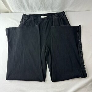 Olive + Oak Womens‎ Lounge Pants Size L Charcoal button hem side slit loose cozy